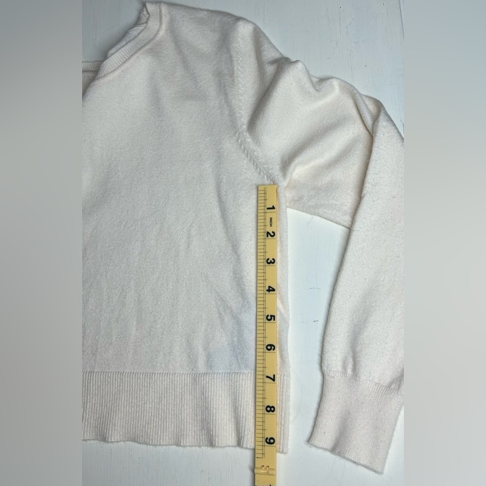 Zara Cream Side Ruffle Cropped Sweater Size M - Picture 12 of 12